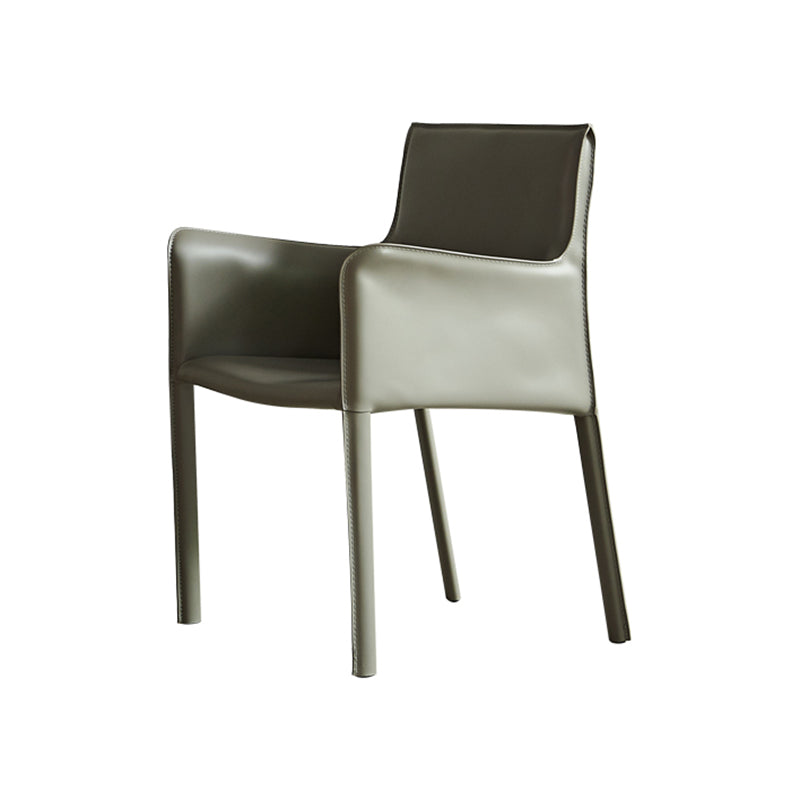 Modern Style Upholstered Dining Chair Faux Leather Dining Armchair