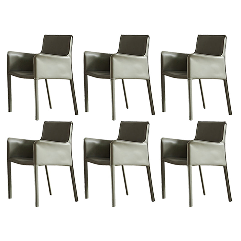 Modern Style Upholstered Dining Chair Faux Leather Dining Armchair