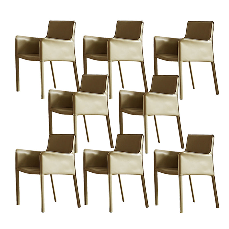 Modern Style Upholstered Dining Chair Faux Leather Dining Armchair