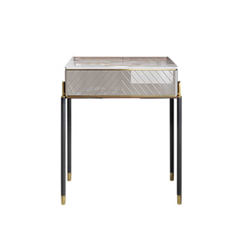 30" High Vanity Set with Stool 1-Drawer Stone Makeup Dressing Table