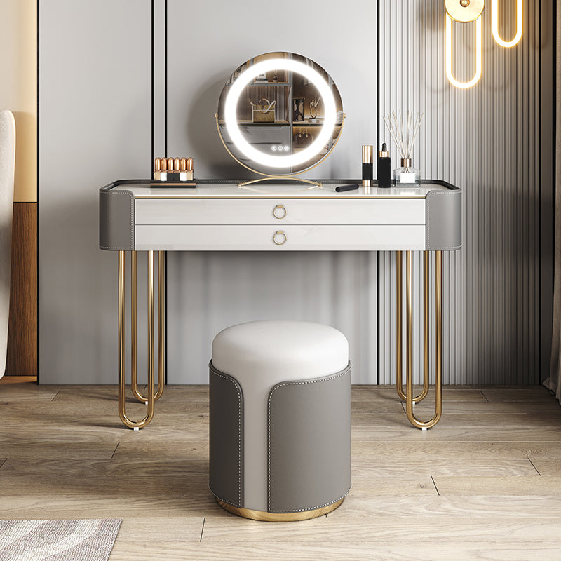 Bedroom Make-up Vanity Luxurious 2-Drawer Vanity Desk with Stool