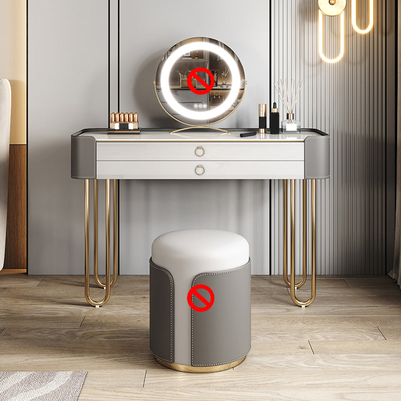 Bedroom Make-up Vanity Luxurious 2-Drawer Vanity Desk with Stool