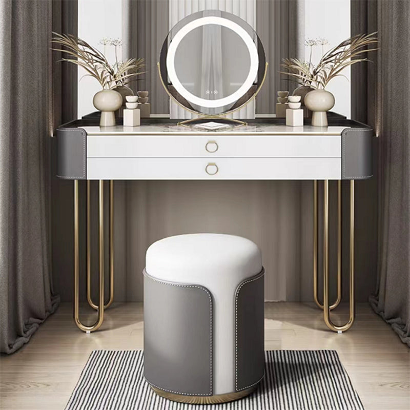Bedroom Make-up Vanity Luxurious 2-Drawer Vanity Desk with Stool