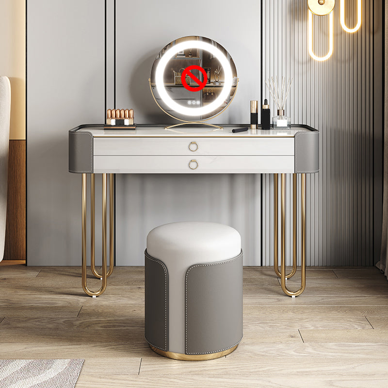 Bedroom Make-up Vanity Luxurious 2-Drawer Vanity Desk with Stool