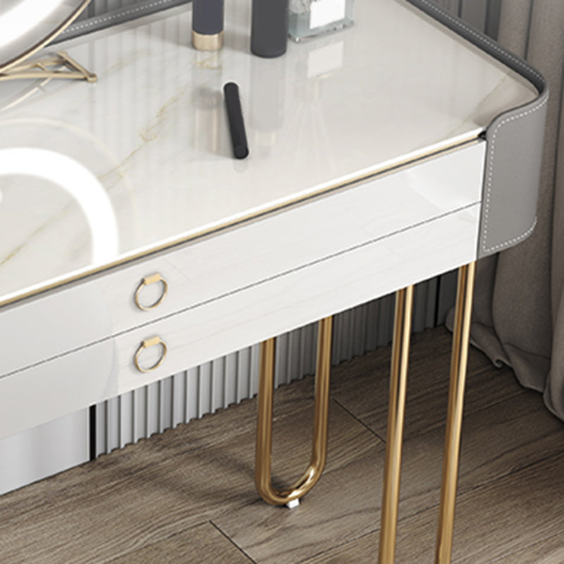 Bedroom Make-up Vanity Luxurious 2-Drawer Vanity Desk with Stool
