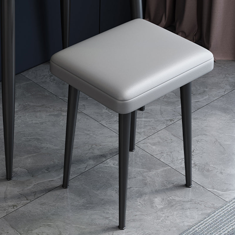Modern 3 Drawers Vanity Desk 23.62" W Stone Top Dressing Table Stool Set
