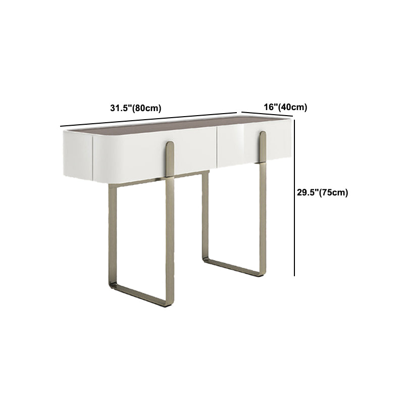 Brown Glass Top Vanity Table Glam Simple 29.53" H Dressing Table Set