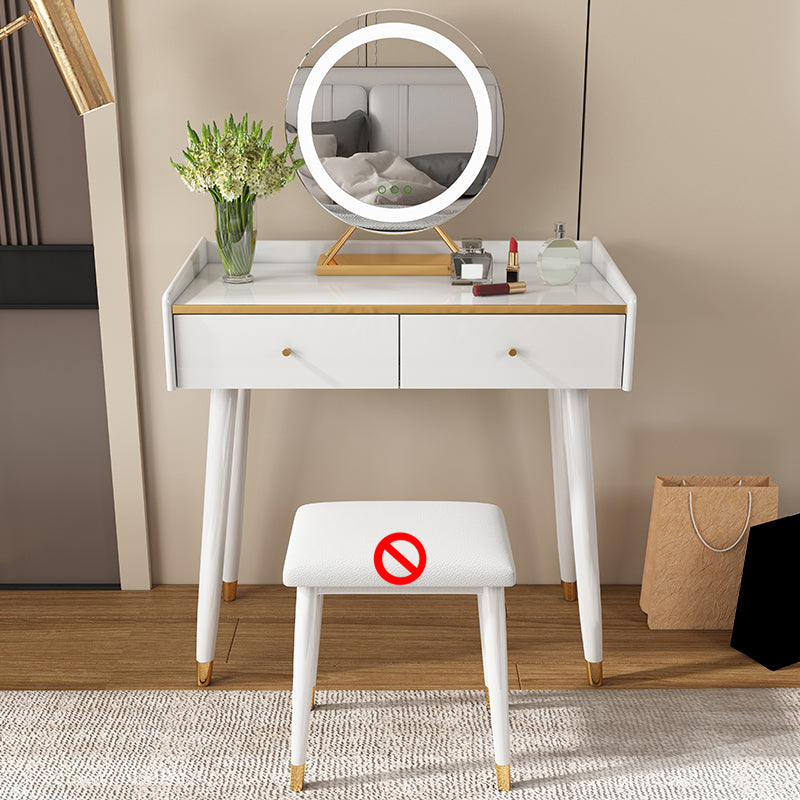 31.5" W Makeup Vanity Table Set in White with 2 Storage Drawers