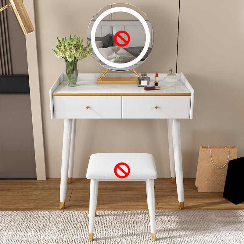 31.5" W Makeup Vanity Table Set in White with 2 Storage Drawers