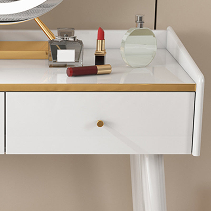 31.5" W Makeup Vanity Table Set in White with 2 Storage Drawers