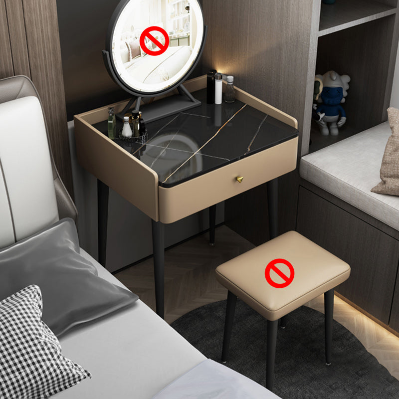 23.62" Wide Stone Vanity Table Modern Makeup Vanity Table Set with Storage Drawers