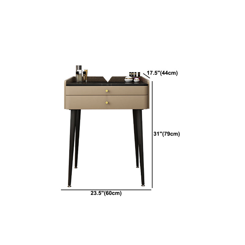 23.62" Wide Stone Vanity Table Modern Makeup Vanity Table Set with Storage Drawers