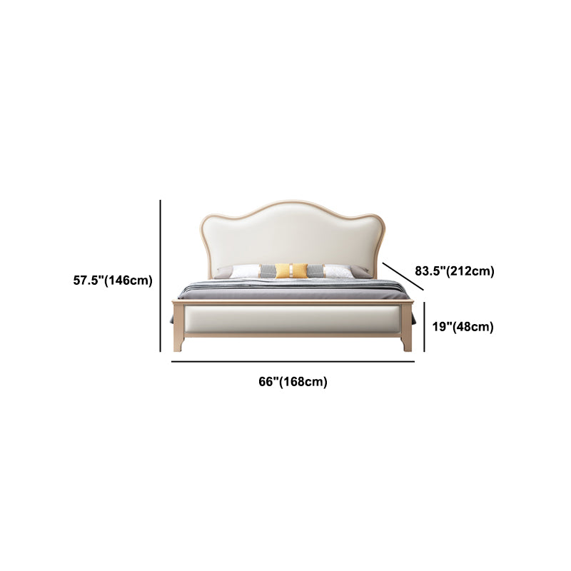 Modern Wood and Upholstered Standard Bed 57.5" Tall Panel Bed