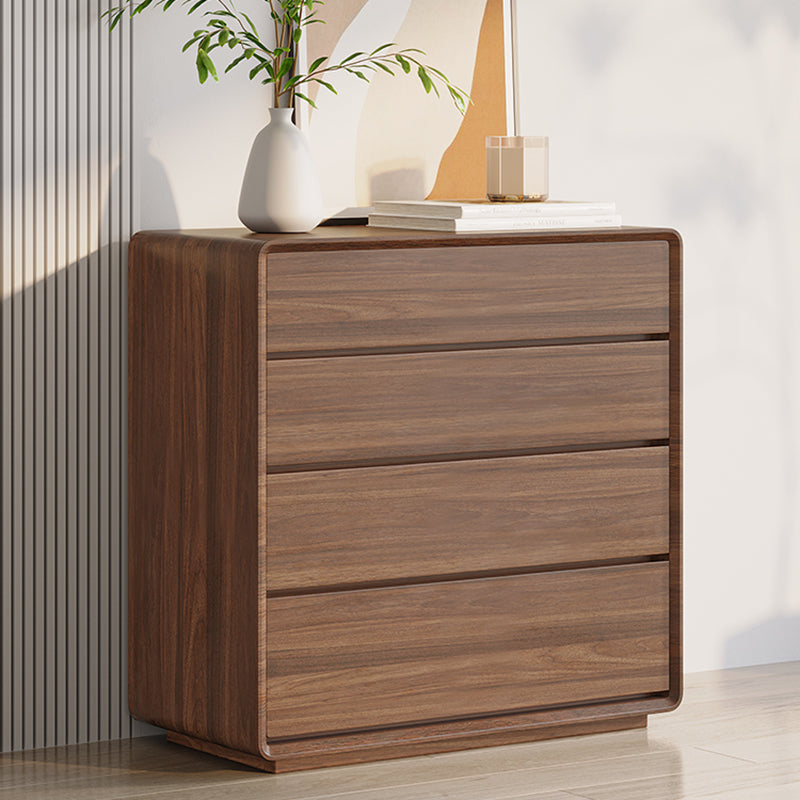 Modern Rectangle Cabinet Brown Wood Side Cabinet with Drawer