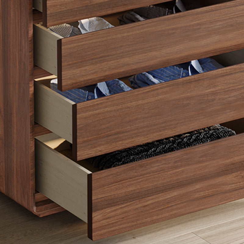 Modern Rectangle Cabinet Brown Wood Side Cabinet with Drawer