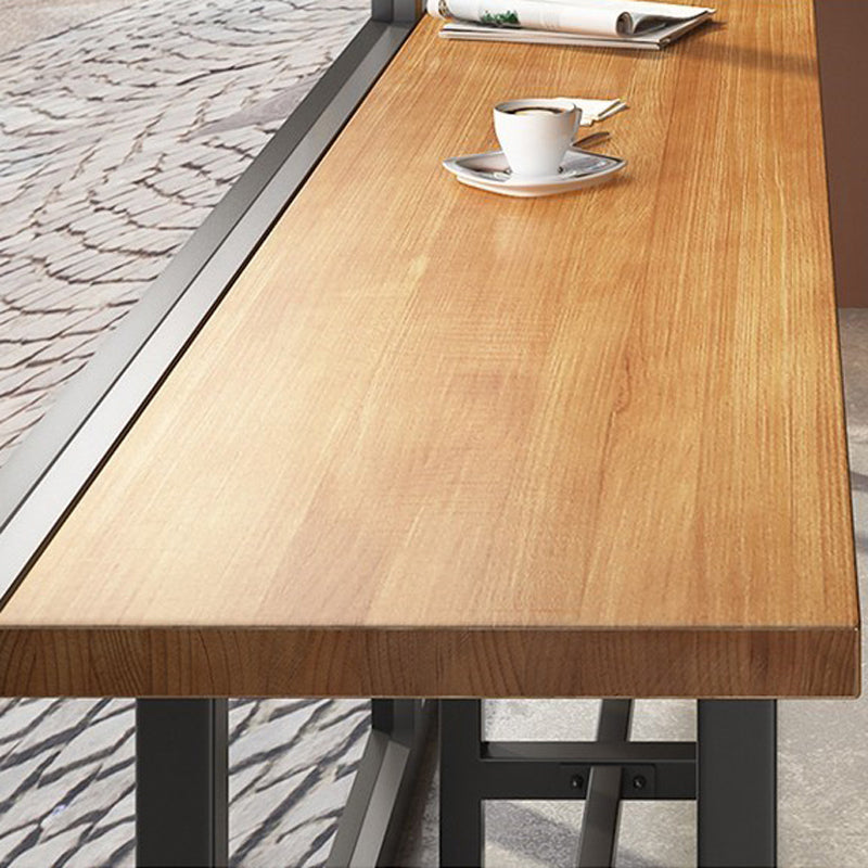 Modern 1/7 Pieces Bar Table Set Rectangle Wood Counter Table with High Stools for Cafe