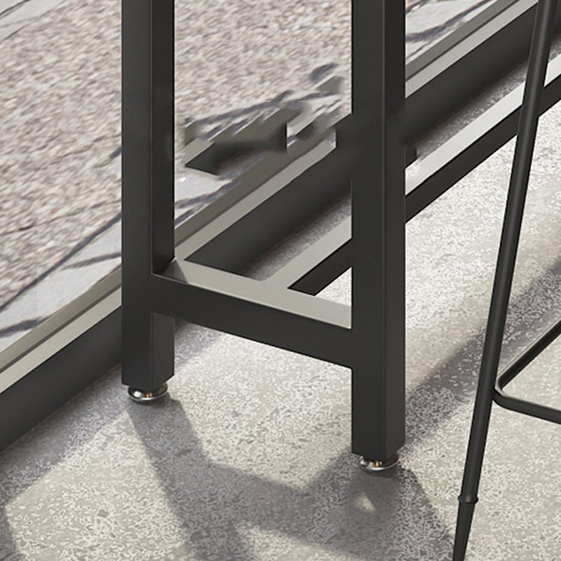 Modern 1/7 Pieces Bar Table Set Rectangle Wood Counter Table with High Stools for Cafe