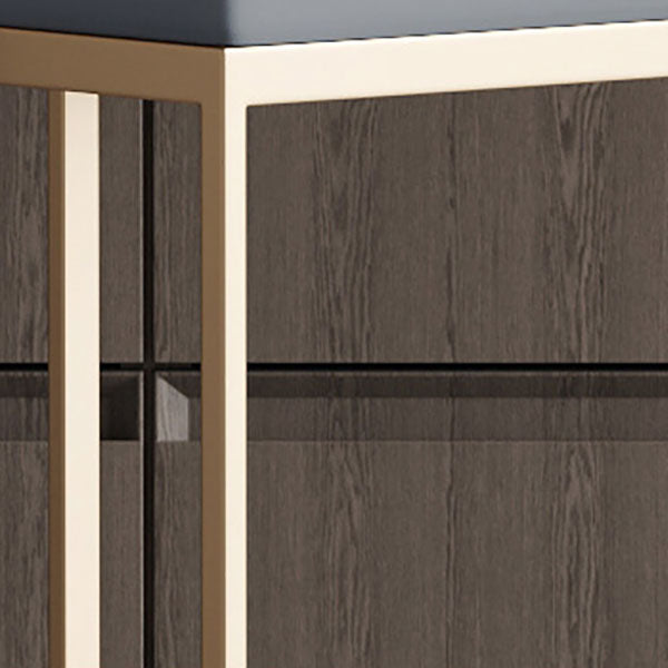 Glam Style Bar Table Set 1/2/5 Pieces Rectangle Bar Table with Metal High Stools for Home