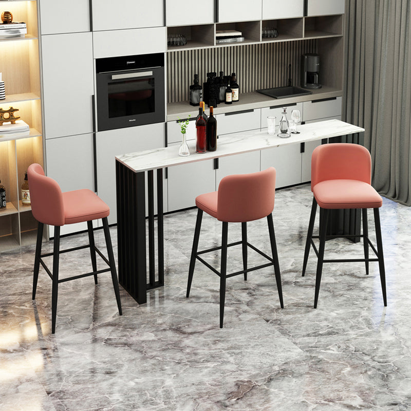 Industrial 1/2/4 Pieces Bar Table Set Rectangle Bar Table with High Metal Stools