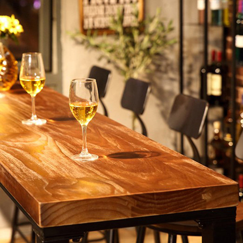 Industrial 1/2/6/11 Pieces Solid Wood Bar Table Set Fixed Counter Set