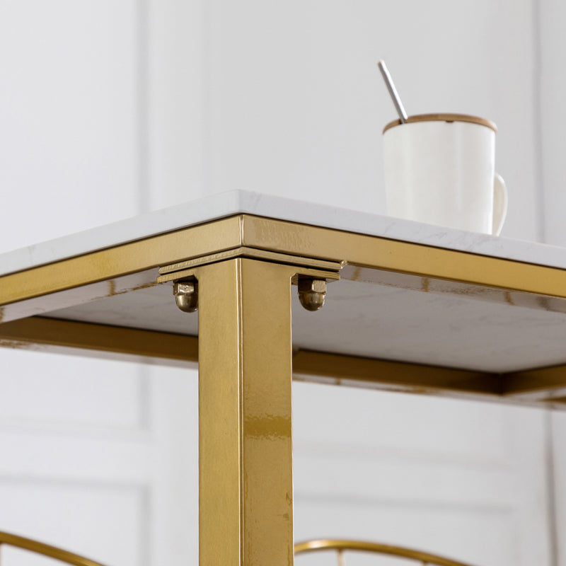 Glam 1/2/4/7 Pieces Bar Table Set Rectangle Bar Table with Metal High Stools