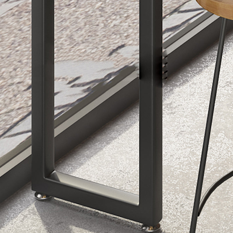 Modern Bar Table Set 1/7 Pieces Rectangle Wood Counter Table with Stools for Balcony