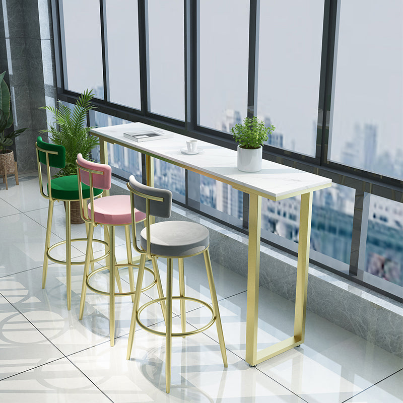 Glam Style 1/2/3/4 Pieces Faux Marble Bar Table Set Fixed Table Counter Set for Home Use