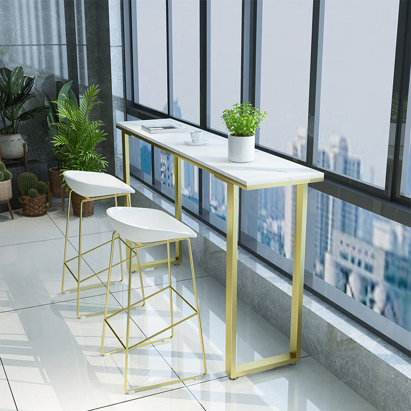 Glam Style 1/2/3/4 Pieces Faux Marble Bar Table Set Fixed Table Counter Set for Home Use