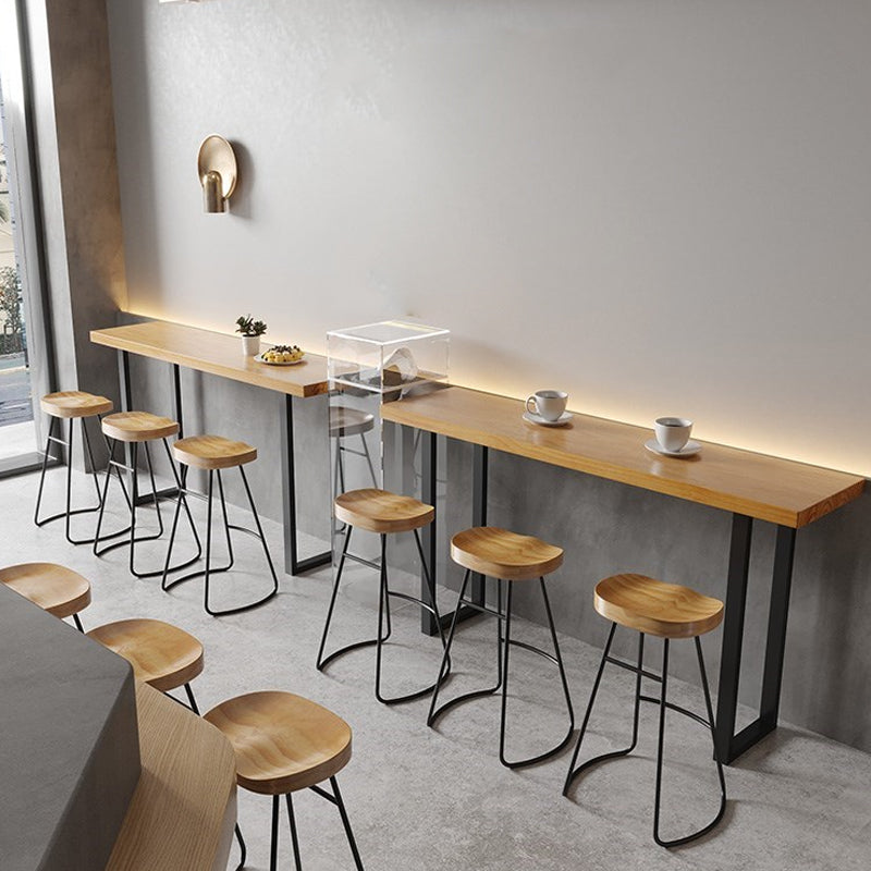 1/4/7 Pieces Modern Rectangular Pub Table Set Wooden Counter Table with High Stools