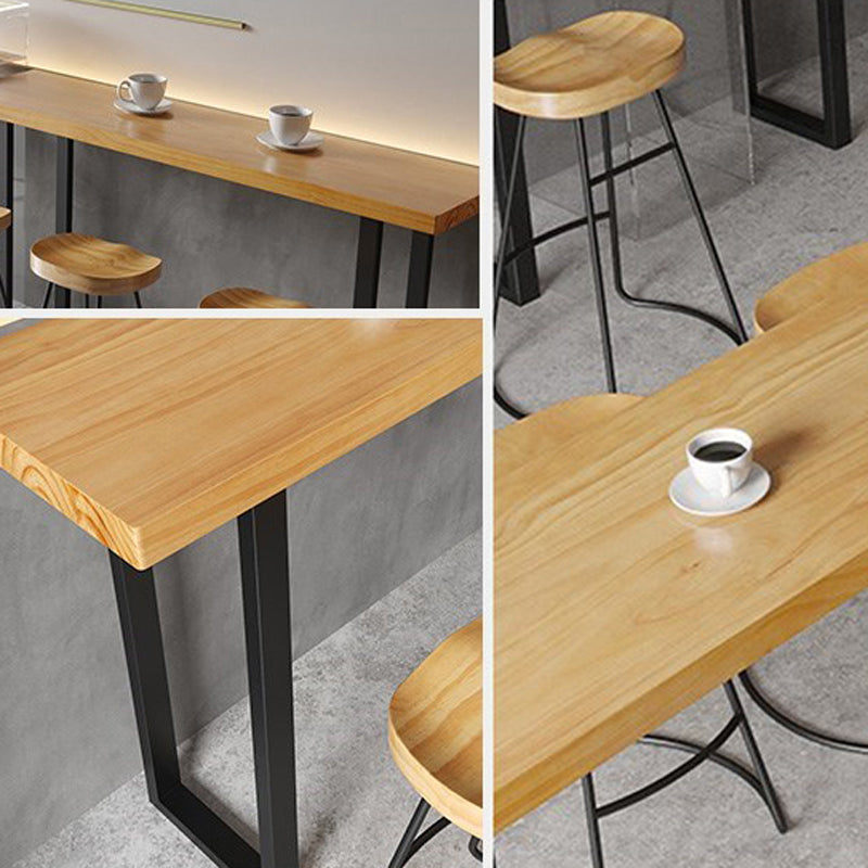 1/4/7 Pieces Modern Rectangular Pub Table Set Wooden Counter Table with High Stools