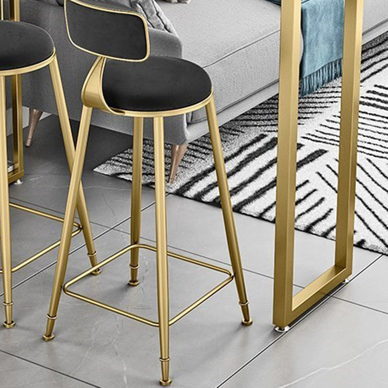 Glam 1/3 Pieces Bar Table Set Rectangle Stone Counter Table with Stools for Living Room