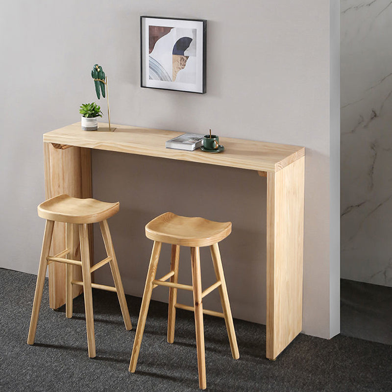 Modern Bar Table Set 1/2/3 Pieces Rectangle Bar Table with Wooden High Stools for Kitchen