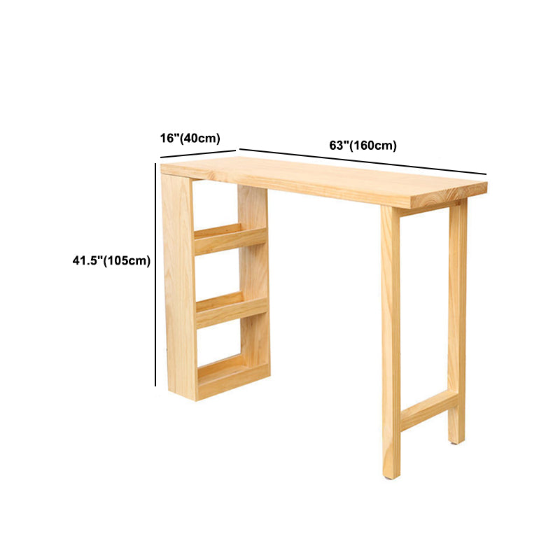 Modern Bar Table Set 1/2/3 Pieces Rectangle Bar Table with Wooden High Stools for Home
