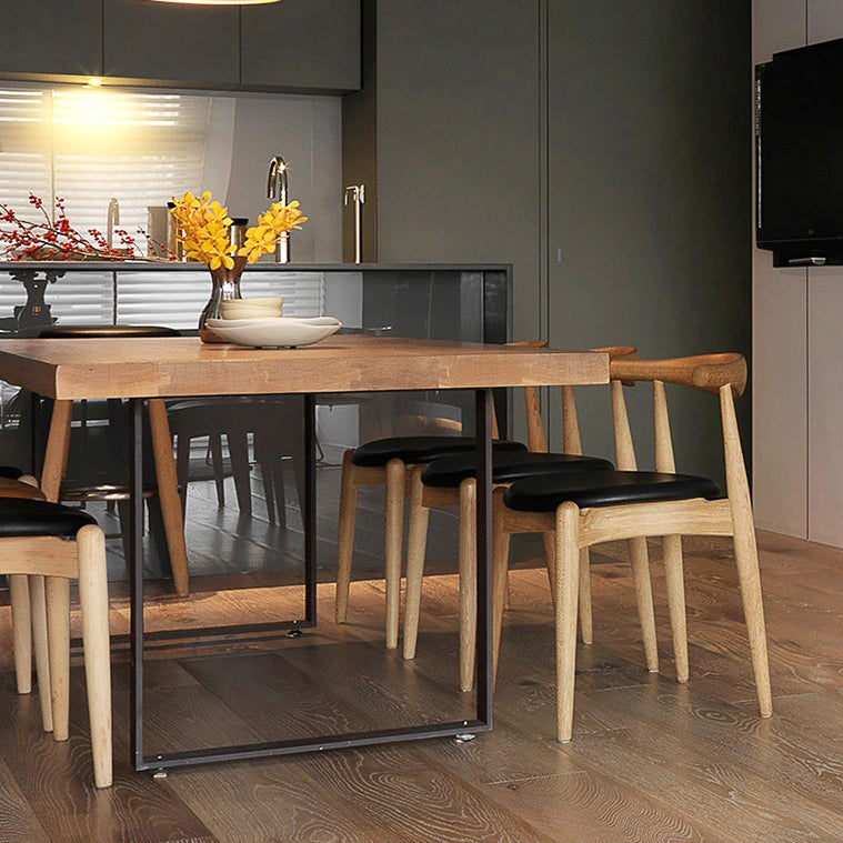 Modern Dining Set 1/7 Pieces Rectangle Pine Wood Dining Table