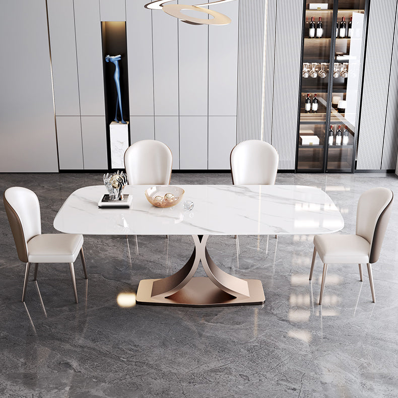 Modern Dining Table Set 1/2/5 Pcs Stone Dining Table with Armless Chairs