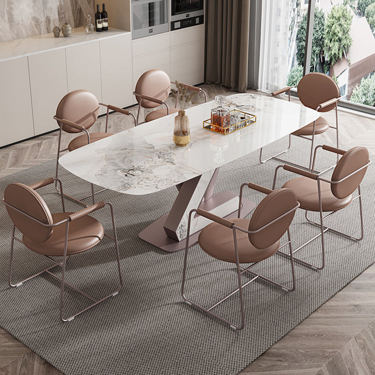 Nordic 1/4/5/7 Pieces Rectangle Dining Set Sintered Stone Top Dinette Table Set