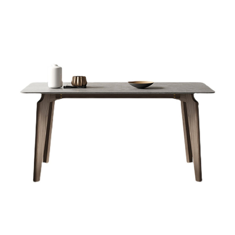 Modern 1/4/5/6 Pieces Rectangle Dining Set Sintered Stone Top Solid Wood Table Set
