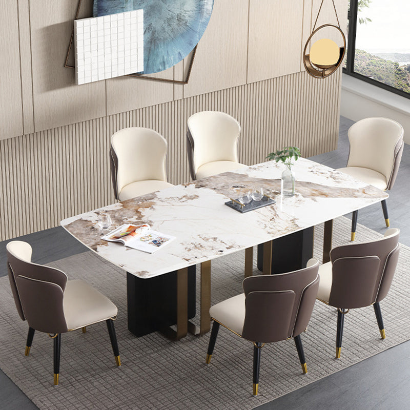 Designer Style Rectangle Dining Set 1/2/5/7 Pieces Sintered Stone Top Dinette Table Set