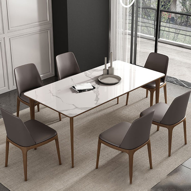 Modern Style Sintered Stone Dining Set Wood 1/3/4/5/7 Pieces Dining Set for Dining Areas