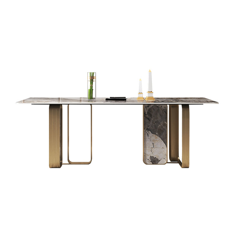 Luxurious Rectangle Dining Set 1/2/3/5/6/7/9 Pieces Sintered Stone Top Dinette Table Set