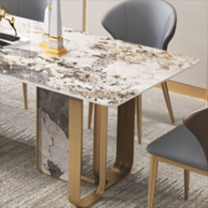 Luxurious Rectangle Dining Set 1/2/3/5/6/7/9 Pieces Sintered Stone Top Dinette Table Set