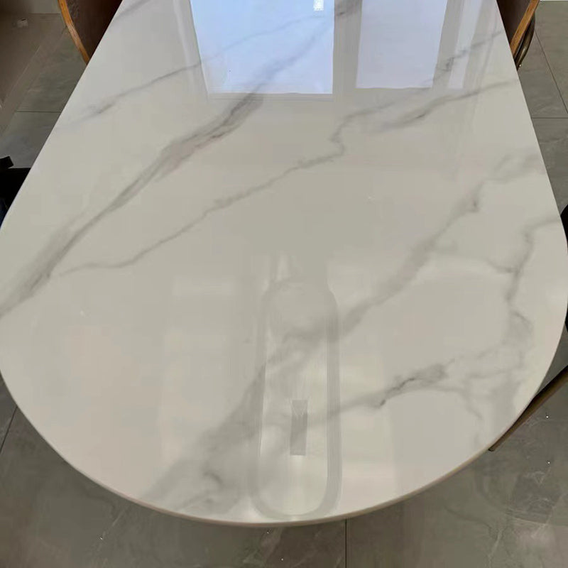 Modern Style Sintered Stone Dining Table Set White 1/5/7 Pieces Dining Set for Home Use