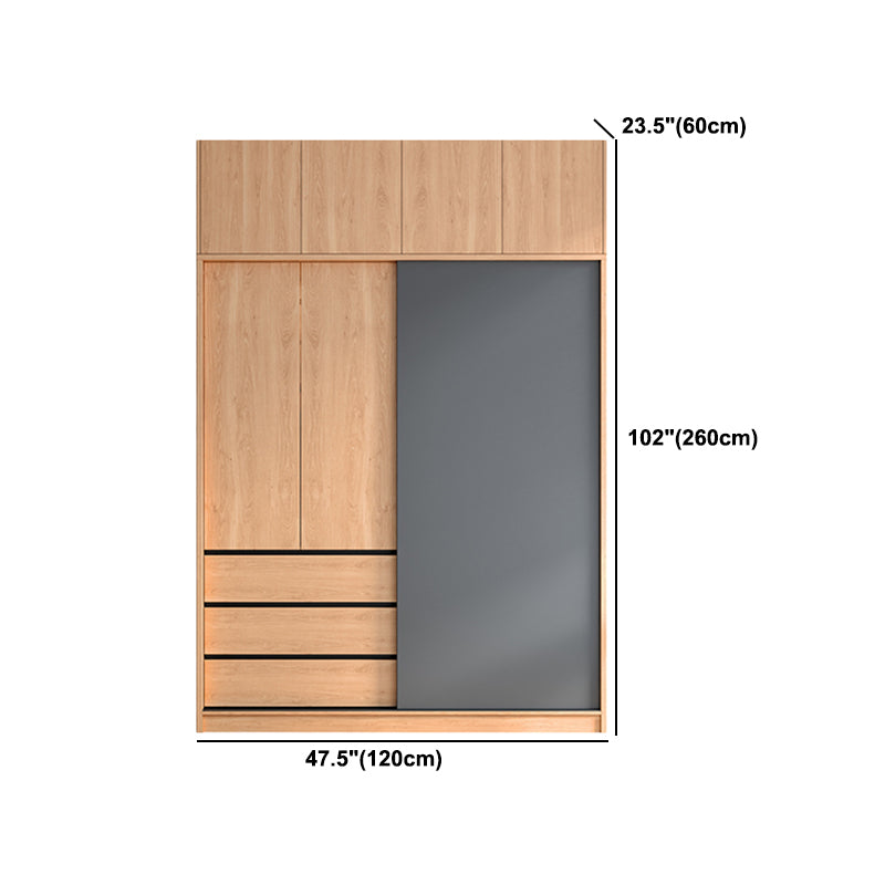 Engineered Wood Wardrobe Cabinet With Drawer Modern Wardrobe Armoire
