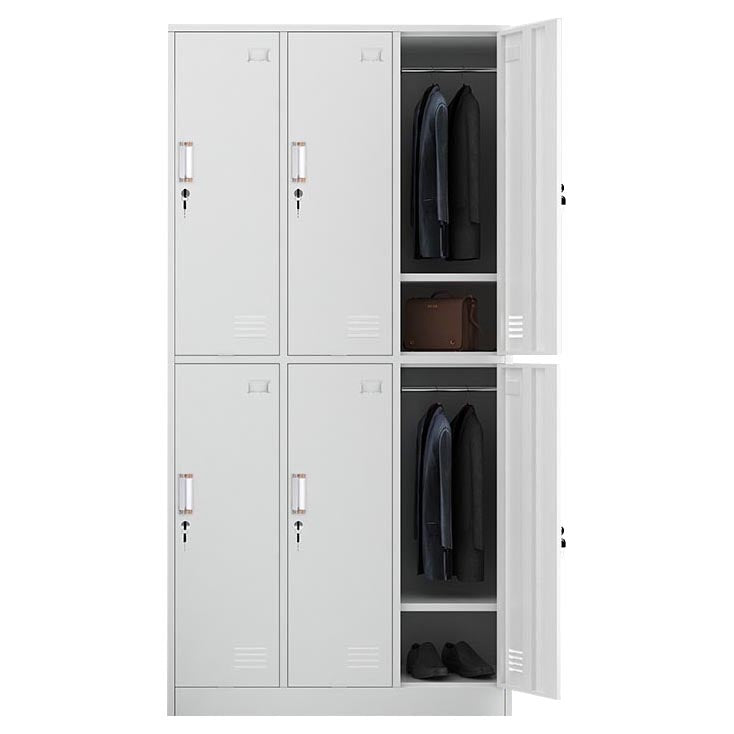 White Steel Wardrobe Armoire Contemporary Hinged Wardrobe Cabinet