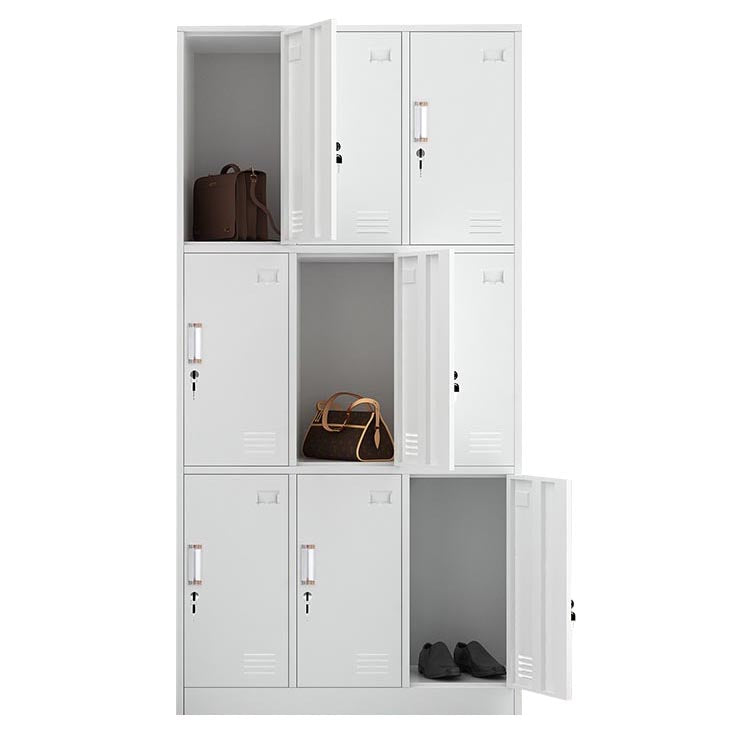 White Steel Wardrobe Armoire Contemporary Hinged Wardrobe Cabinet