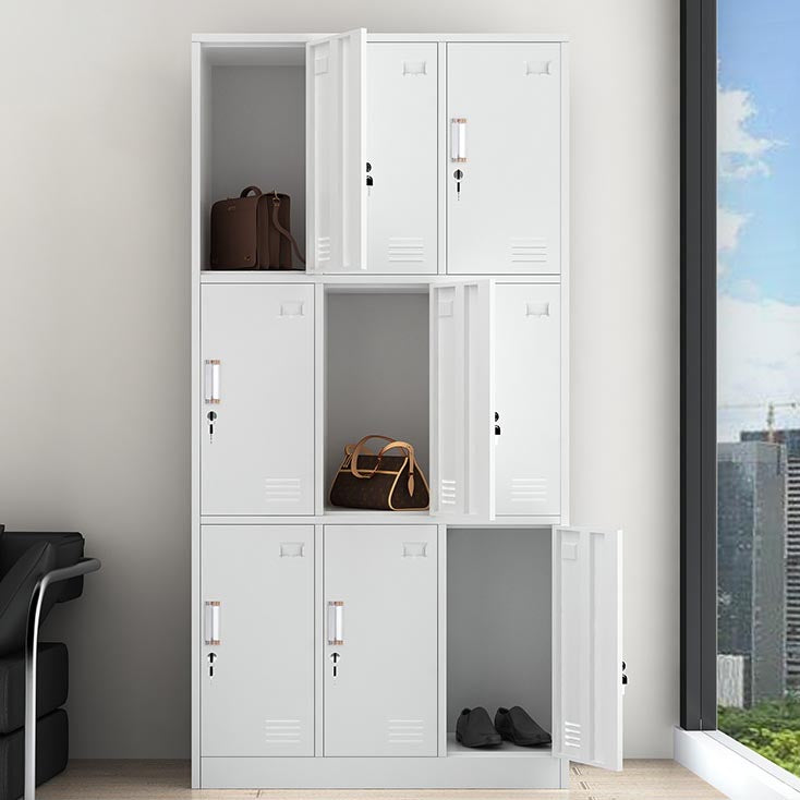 White Steel Wardrobe Armoire Contemporary Hinged Wardrobe Cabinet