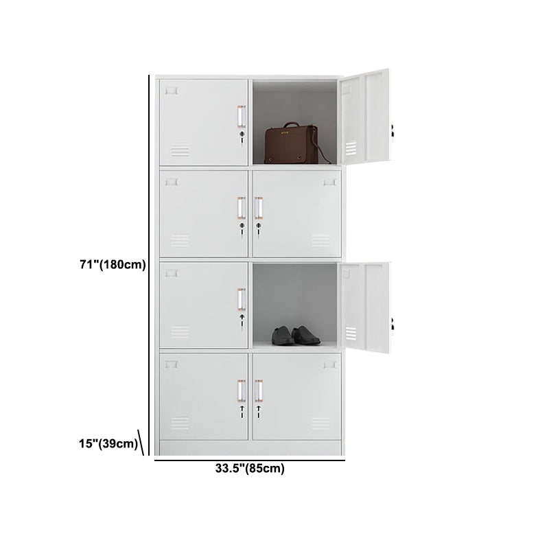 White Steel Wardrobe Armoire Contemporary Hinged Wardrobe Cabinet
