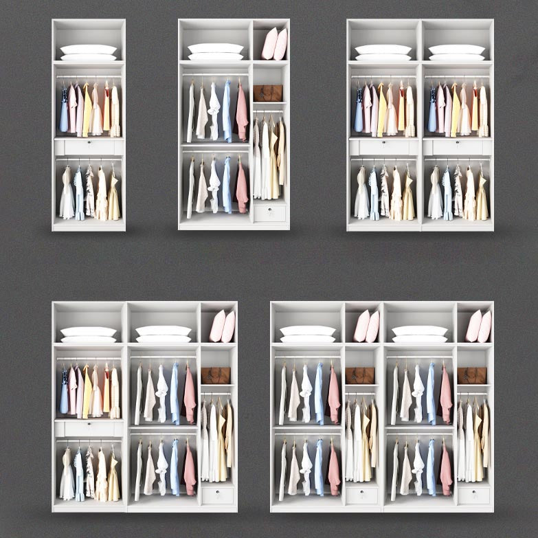 Wood and Glass Wardrobe Cabinet Contemporary Hinged Wardrobe Closet