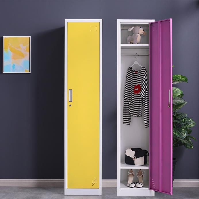 Hinged Steel Wardrobe Cabinet Contemporary Wardrobe Armoire for Home