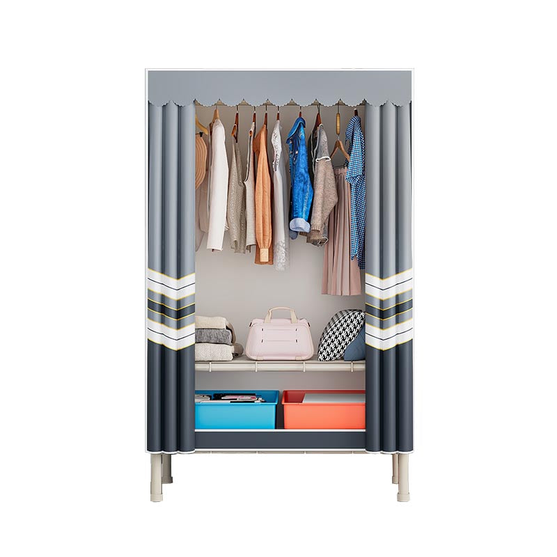 Contemporary Wardrobe Armoire Steel Adjustable Shelves Wardrobe Closet for Bedroom